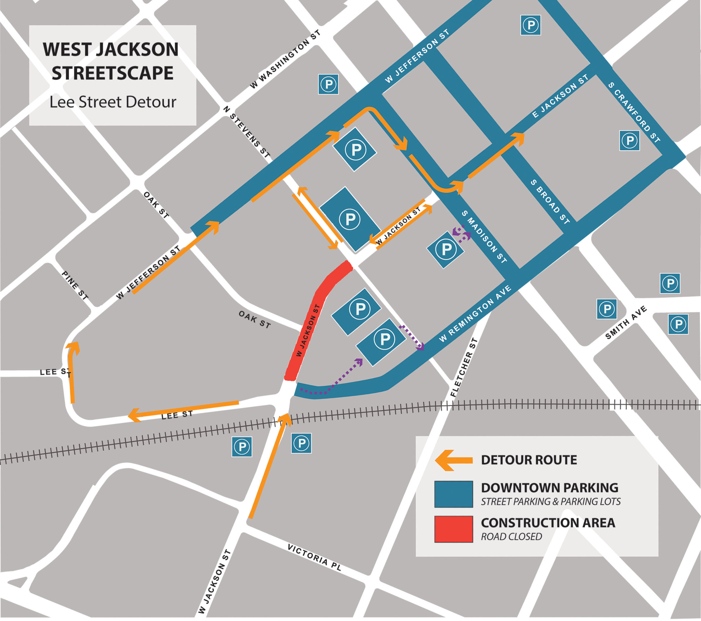 West Jackson detour map
